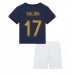 Frankrijk William Saliba #17 Babykleding Thuisshirt Kinderen WK 2022 Korte Mouwen (+ korte broeken)